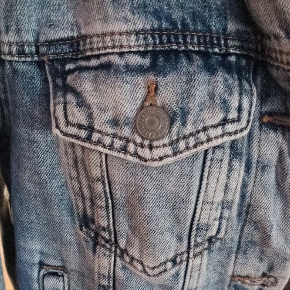 Free People Light Blue/ Acid Denim Jacket Size Small - Picture 2 of 7